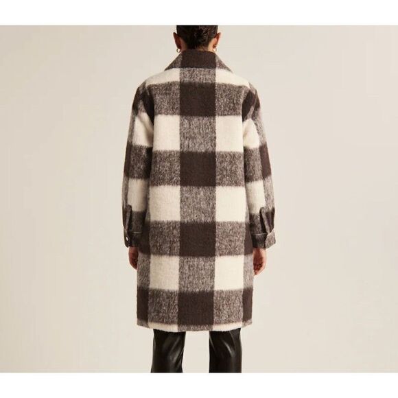 ABERCROMBIE & FITCH Womens Winterized Wool-Blend Shirt Jacket NEW $180 Brown L - Picture 3 of 16